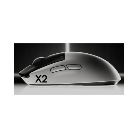 Гейминг мишка Logitech - Pro X2 Superstrike, оптична, безжична, бяла/черна